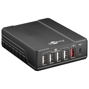 Goobay Multiport Intelligent USB-Laturi Musta