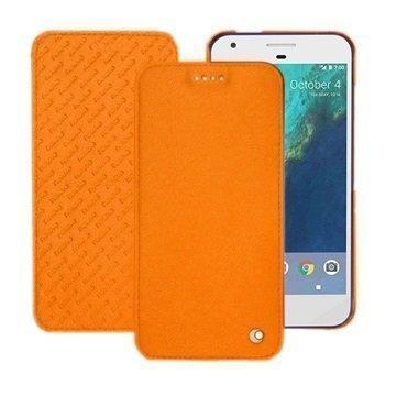 Google Pixel Noreve Tradition D Flip Leather Case Oranssi