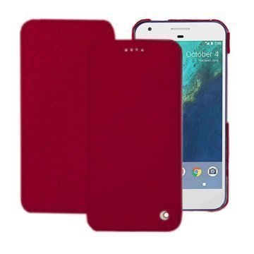 Google Pixel Noreve Tradition D Flip Leather Case Punainen