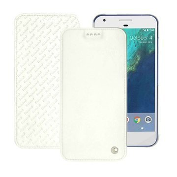 Google Pixel Noreve Tradition D Flip Leather Case Valkoinen