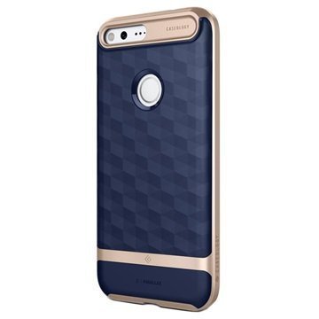 Google Pixel XL Caseology Parallax Hybridi Suojakuori Tummansininen / Kulta