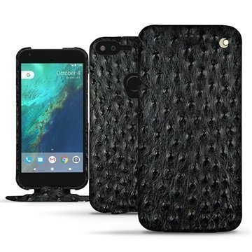 Google Pixel XL Noreve Tradition Flip Case Autruche Musta