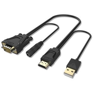 HDMI / VGA Sovitinjohto 3.5mm Audioliitännällä