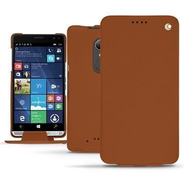 HP Elite X3 Noreve Tradition Flip Case Ruskea