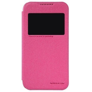 HTC Desire 320 Nillkin Sparkle Series Ikkunallinen Läppäkotelo Kuuma Pinkki