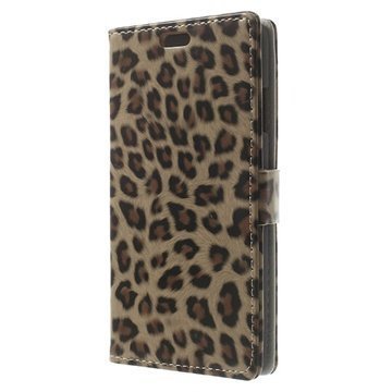 HTC Desire 516 Dual Sim Wallet Nahkakotelo Leopard