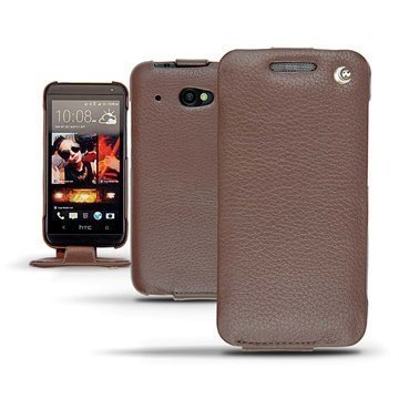 HTC Desire 601 Noreve Tradition Flip Leather Case Chestnut