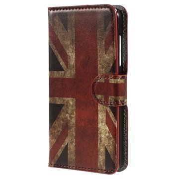 HTC Desire 610 Tyylikäs Nahkainen Lompakkokotelo Union Jack