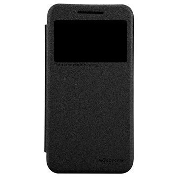 HTC Desire 616 Dual Sim Nillkin Sparkle sarjan Smart Nahkainen Läppäkotelo Musta