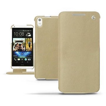 HTC Desire 816 Noreve Tradition Läpällinen Nahkakotelo Beige