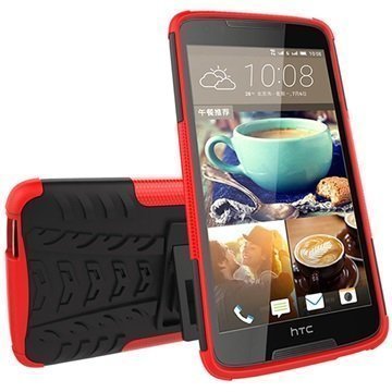 HTC Desire 828 Dual Sim Anti-Slip Hybridikotelo Musta / Punainen