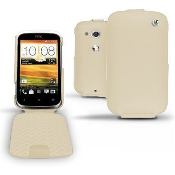 HTC Desire C Noreve Tradition Flip Leather Case Beige