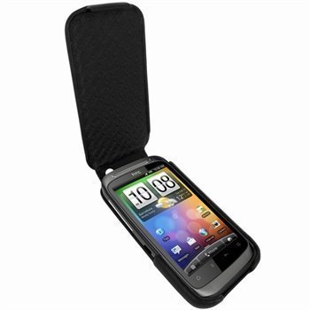 HTC Desire S Piel Frama iMagnum Nahkakotelo Musta