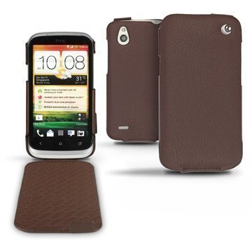 HTC Desire X HTC Desire V Noreve Tradition Läpällinen Nahkakotelo Kastanjanruskea