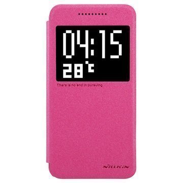 HTC One A9 Nillkin Sparkle Series Smart Ikkunallinen Läppäkotelo Kuuma Pinkki