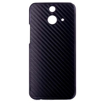 HTC One (E8) Hiilikuitukuvioitu Kova Suojakuori Musta