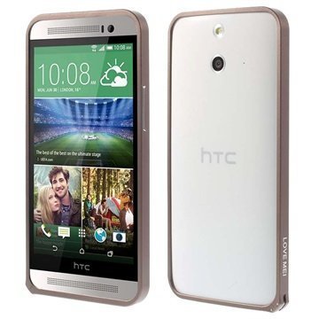 HTC One (E8) Love Mei Alumiininen Suojakehys Kahvi