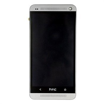 HTC One Etukansi & LCD-Näyttö Hopea