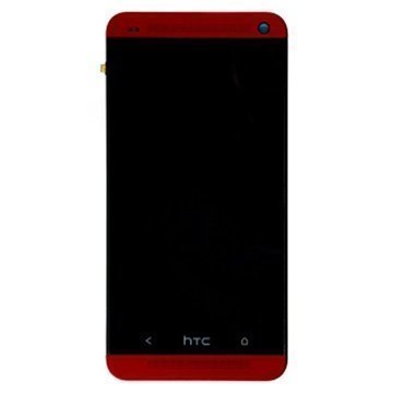 HTC One Etukansi & LCD-näyttö Punainen