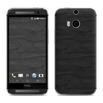 HTC One (M8) Black Woodgrain Skin