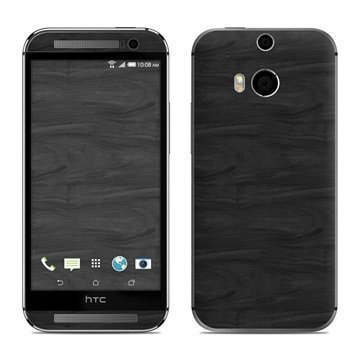 HTC One (M8) Black Woodgrain Skin