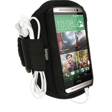 HTC One (M8) One (M8) Dual Sim iGadgitz Neoprene Sports Jogging Armband Black