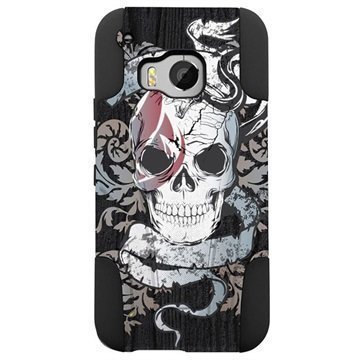 HTC One M9 Beyond Cell Hyber Shell Design Kotelo Grey Skull Tatoo