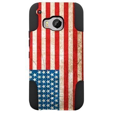 HTC One M9 Beyond Cell Hyber Shell Design Kotelo Vintage American Flag