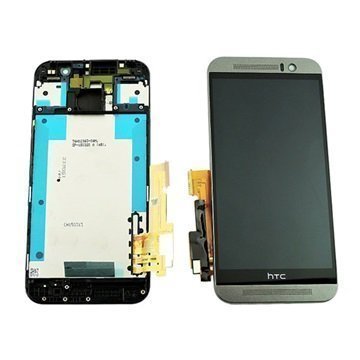 HTC One M9 Etukuori & LCD Näyttö Harmaa