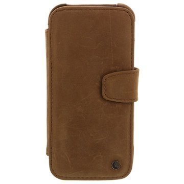 HTC One Mini 2 Noreve Tradition B Wallet Nahkakotelo Soopelinruskea Vintage