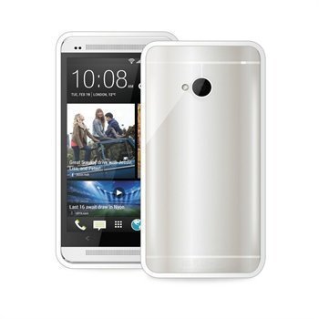 HTC One Puro TPU-Suojakotelo Selkeä / Valkoinen