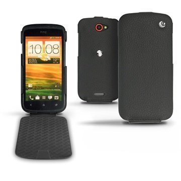 HTC One S Noreve Läpällinen Nahkakotelo Pikimusta