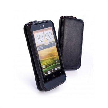 HTC One V Tuff-Luv Tuff-Grip Leather Case Black