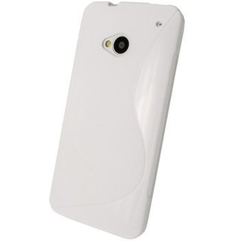 HTC One iGadgitz Kaksisävyinen TPU-Suojakotelo Valkoinen