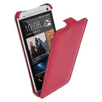 HTC One iGadgitz Läpällinen Nahkakotelo Pinkki