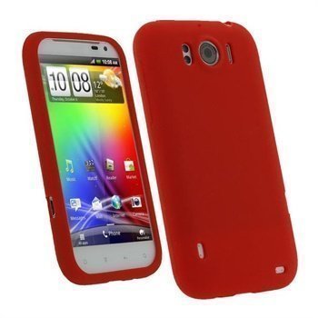 HTC Sensation XL iGadgitz Silikonisuojus Punainen