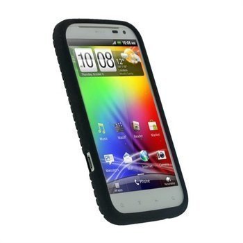 HTC Sensation XL iGadgitz Silikonisuojus Rengaspinnoite Musta