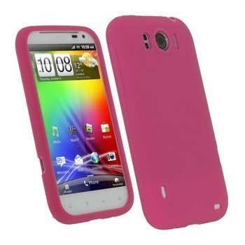 HTC Sensation XL iGadgitz Silikonisuojus Vaaleanpunainen