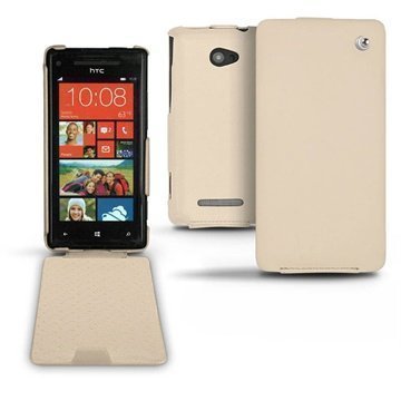 HTC Windows Phone 8X Noreve Läpällinen Nahkakotelo Beige