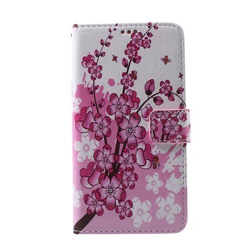 Hagerup Samsung Galaxy A5 2016 Nahkakotelo Korttitaskuilla Kalukkipensaan Kukkia