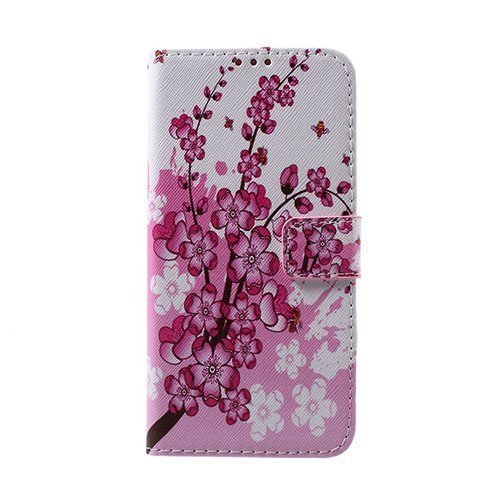 Hagerup Samsung Galaxy S7 Edge Nahkakotelo Korttitaskuilla Kalukkipensaan Kukkia