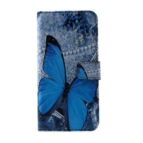 Hagerup Samsung Galaxy S7 Edge Nahkakotelo Korttitaskuilla Sinisiä Perhosia