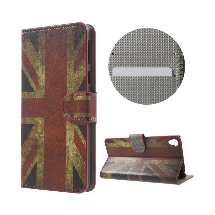 Hagerup Sony Xperia E5 Nahkakotelo Lompakko Britannian Lippu