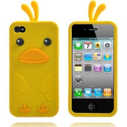 Happy Bird Keltainen Iphone 4 / 4s Silikonikuori