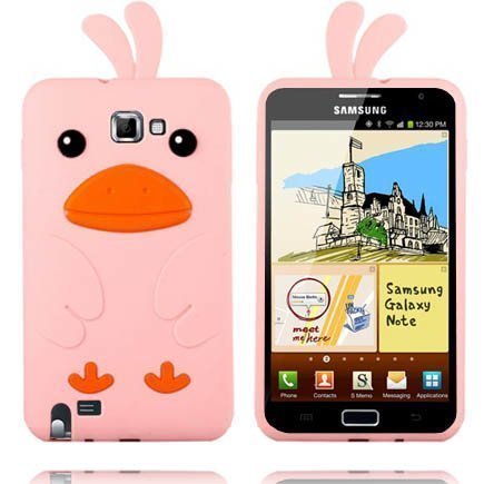 Happy Bird Vaaleanpunainen Samsung Galaxy Note Suojakuori