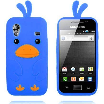 Happy Bird Vaaleansininen Samsung Galaxy Ace Silikonikuori