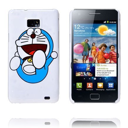 Happy Cartoon Sininen Kissa Samsung Galaxy S2 Suojakuori
