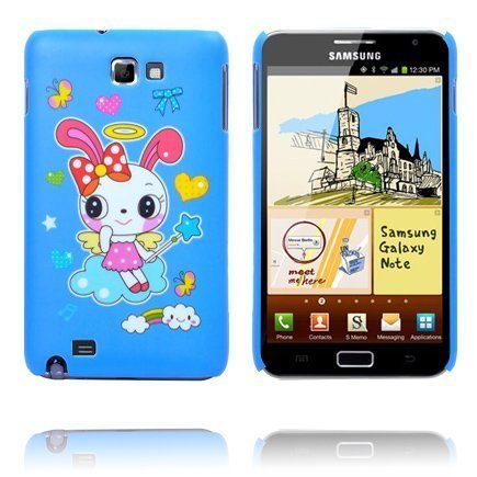 Happy Cartoon Sininen Lentävä Pupu Samsung Galaxy Note Suojakuori