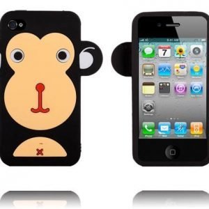 Happy Monkey Musta Iphone 4 / 4s Silikonikuori