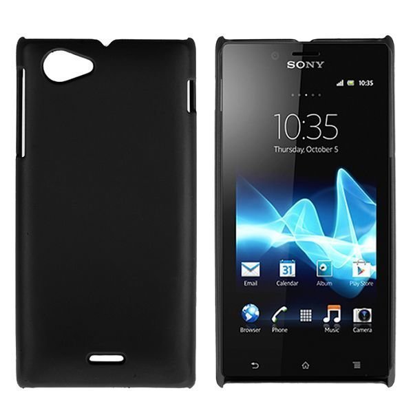 Hard Shell Musta Sony Xperia J Suojakuori